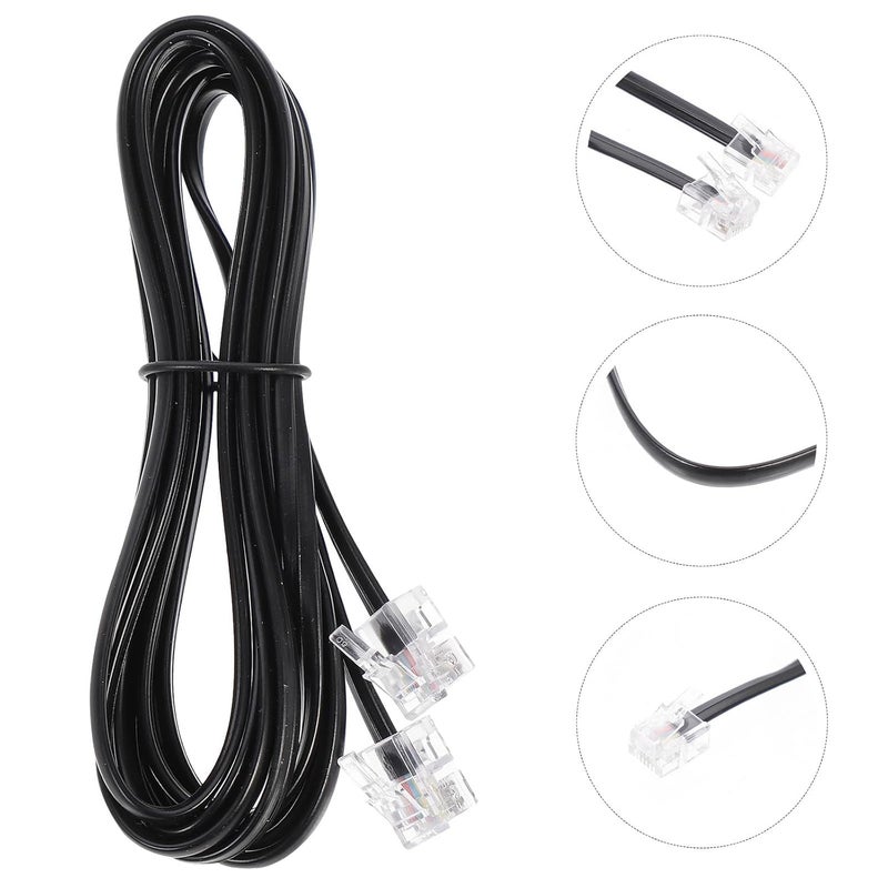 KICHOUSE 10pcs 2-Meter 4-core Flat Telephone Cable with Rj11 Connector, Landline Cord for Home and Office Telephone Accessories - Image 5