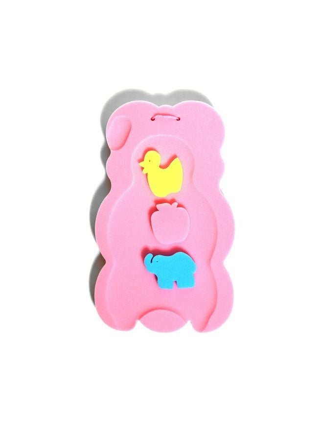 Turtees® Baby bath Holder bath sponge Non-slip Bed Infant Shower Sponge Cushion Bath Mat Newborn Baby Shower Nets Bath Pad Universal Portable Shower Cushion (Pink) - Image 1