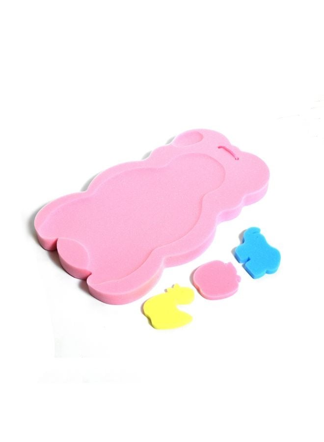 Turtees® Baby bath Holder bath sponge Non-slip Bed Infant Shower Sponge Cushion Bath Mat Newborn Baby Shower Nets Bath Pad Universal Portable Shower Cushion (Pink) - Image 2