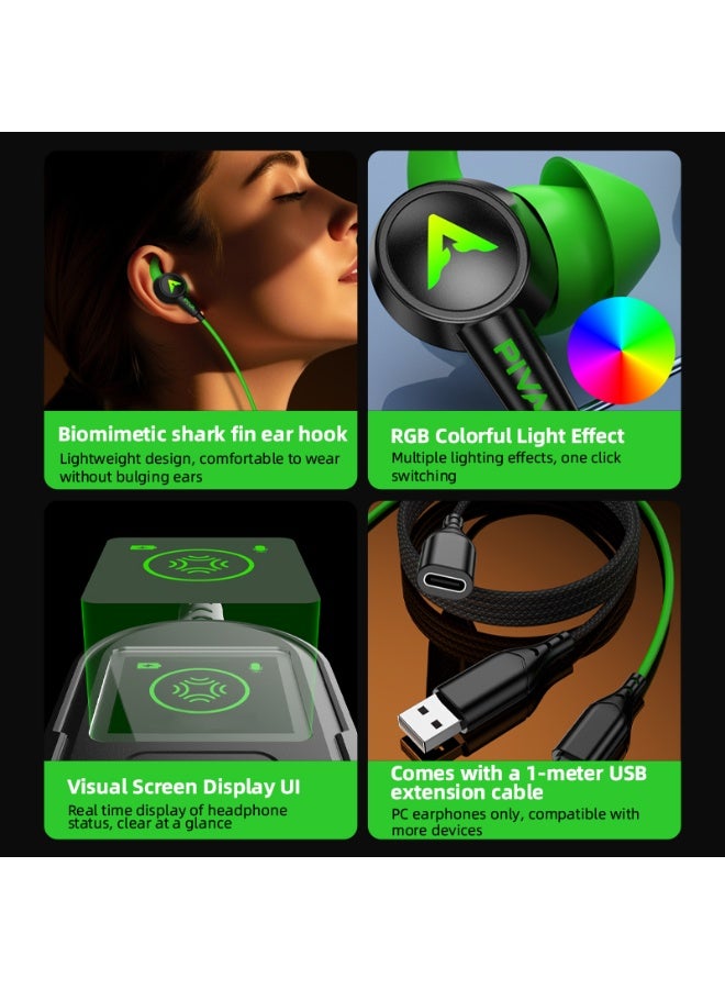 بيفا سماعة اذن بيفا S6PRO-R  للألعاب تايب سي مدمجة شاشة عرض LED على وحدة التحكم تعرض معلومات فورية مثل مستوى الصوت وضع التشغيل مزود ببطاقة صوت مدمجة صوت محيطي ثلاثي الأبعاد لمحاكاة الواقع بدقة أثناء اللعب اللون احمر - Image 3