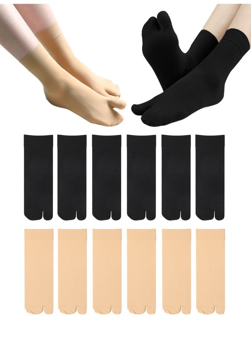 6 قطع جوارب نسائية شفافة عالية الكاحل للنساء جوارب صيفية رفيعة رفيعة - Image 1