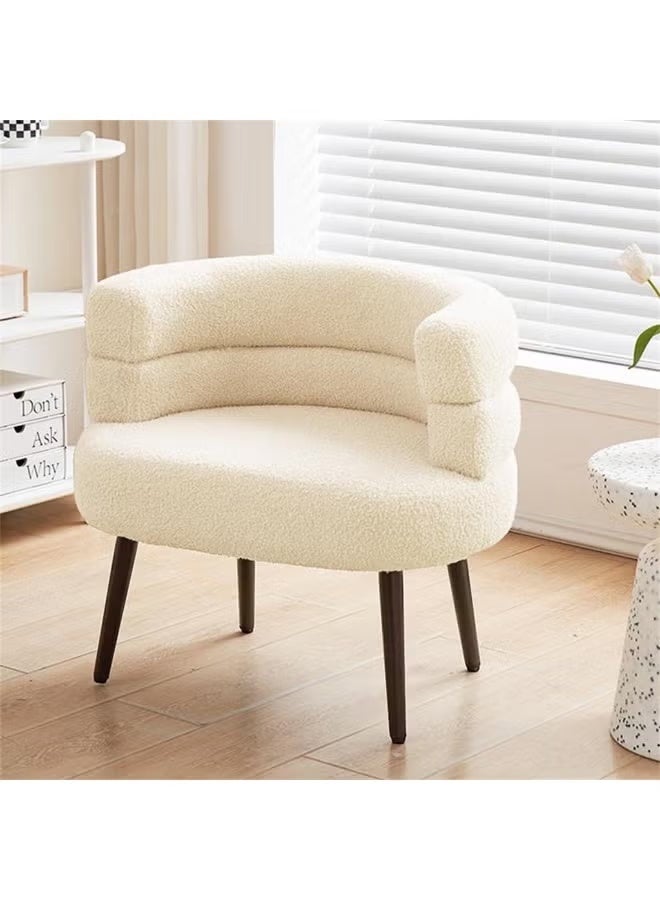 سعيد كرسي أريكة لشخص كسول من صوف الحمل، كرسي طعام منزلي، كرسي بمسند ظهر للشرفة، خزانة ملابس فرعية، مقعد مكياج - Image 1