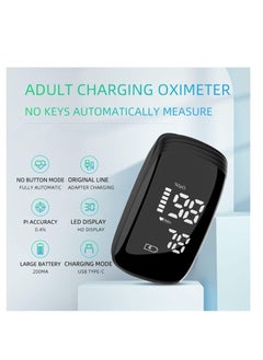 Furtey Pulse Oximeter Fingertip, Pulse Oximeter Rechargeable,Pulse Oximeter with Rechargeable, Fingertip Blood Oxygen Saturation Monitor Rechargeable, Accurate Fast SpO2 Reading (Black)  - Image 2