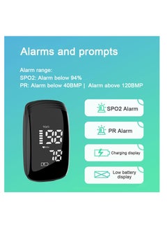 Furtey Pulse Oximeter Fingertip, Pulse Oximeter Rechargeable,Pulse Oximeter with Rechargeable, Fingertip Blood Oxygen Saturation Monitor Rechargeable, Accurate Fast SpO2 Reading (Black)  - Image 3