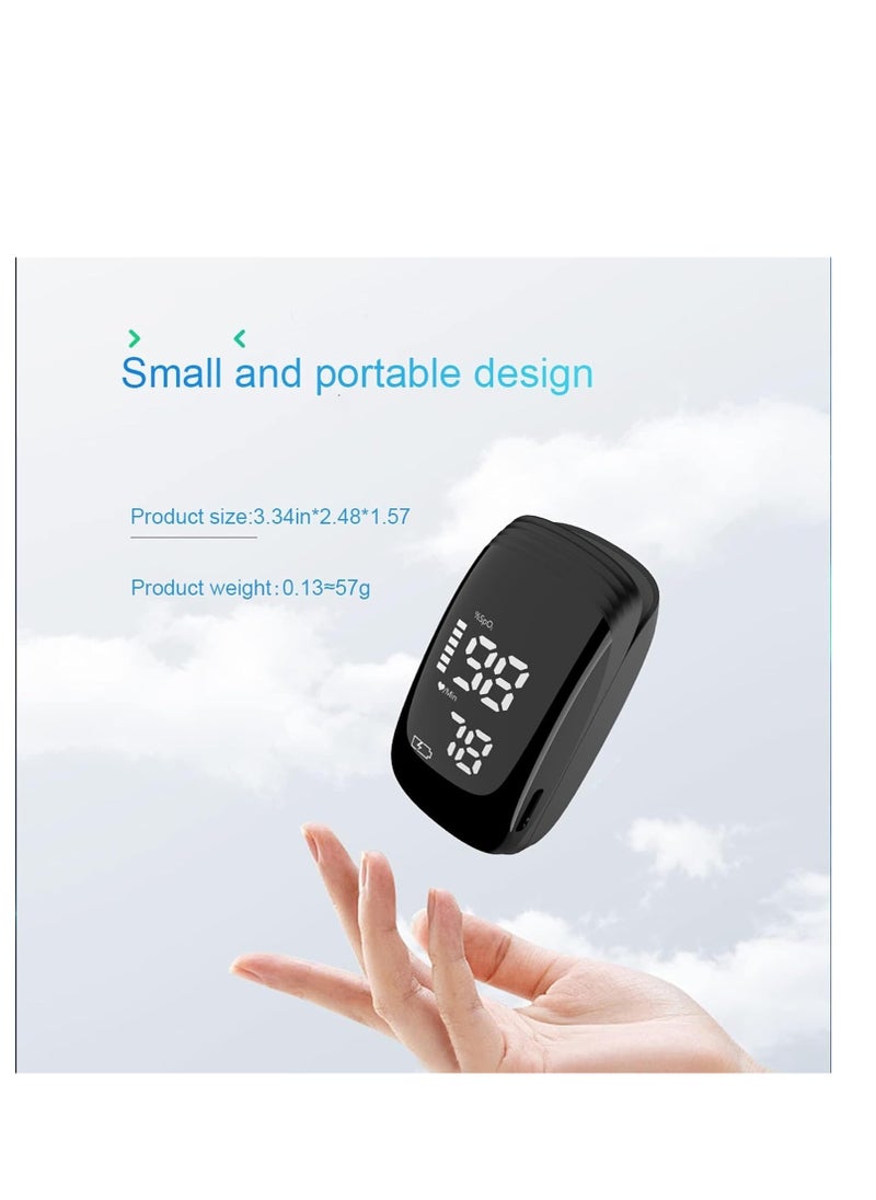 Furtey - Pulse Oximeter Fingertip, Pulse Oximeter Rechargeable,Pulse Oximeter with Rechargeable, Fingertip Blood Oxygen Saturation Monitor Rechargeable, Accurate Fast SpO2 Reading (Black) - Image 1