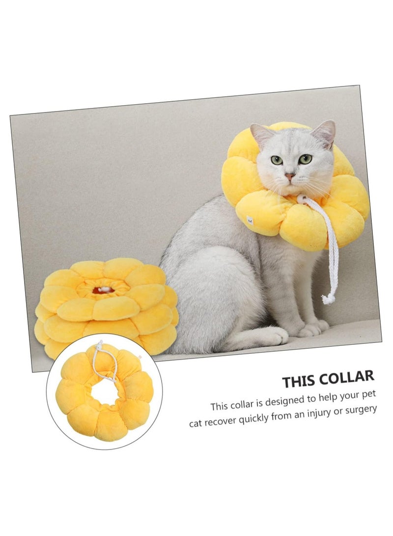 A.M Circle Cat Cone Cat Cone Alternative Cone for Cats Puppy Neck Pillow Sunflower Cat Cones Stress Relieving Pillow Collar Pet Collar Puppy Cone PP Cotton - Image 3
