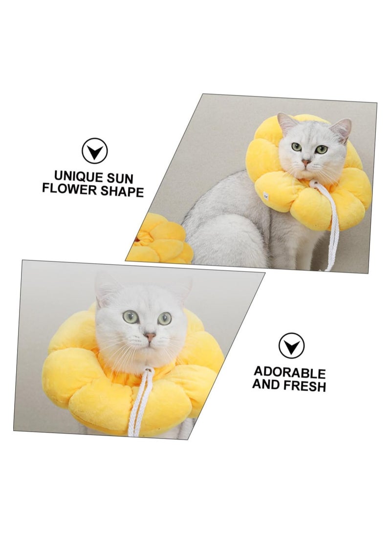 A.M Circle Cat Cone Cat Cone Alternative Cone for Cats Puppy Neck Pillow Sunflower Cat Cones Stress Relieving Pillow Collar Pet Collar Puppy Cone PP Cotton - Image 5