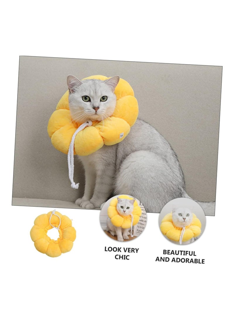 A.M Circle Cat Cone Cat Cone Alternative Cone for Cats Puppy Neck Pillow Sunflower Cat Cones Stress Relieving Pillow Collar Pet Collar Puppy Cone PP Cotton - Image 4