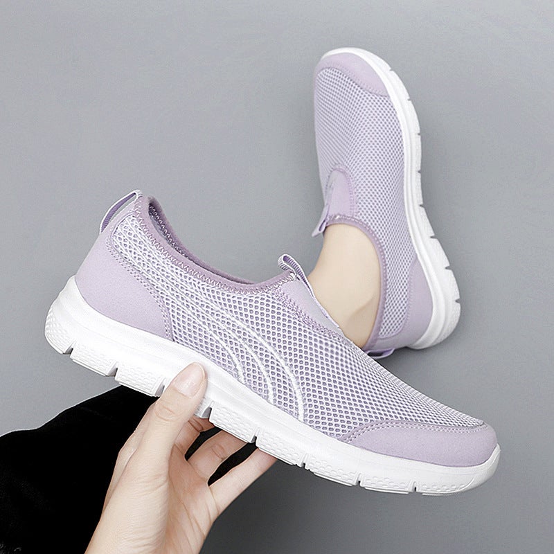 Summer Women'S Extra Large Size Mother Shoes Breathable Mesh Shoes Walking Shoes Slip-On Mesh Shoes Lightweight Running Shoes - Image 5