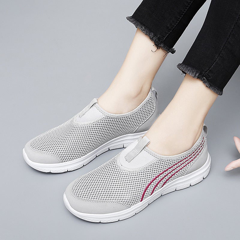 Summer Women'S Extra Large Size Mother Shoes Breathable Mesh Shoes Walking Shoes Slip-On Mesh Shoes Lightweight Running Shoes - Image 4