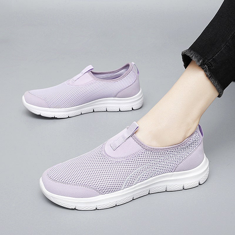 Summer Women'S Extra Large Size Mother Shoes Breathable Mesh Shoes Walking Shoes Slip-On Mesh Shoes Lightweight Running Shoes - Image 2