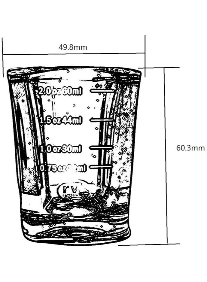 Rattleware Premium 2 Oz Measuring Shot Glass – Espresso Glass Measuring Cup and Small Measuring Glass for Bar Cart, Gatherings, Espresso Cups with Measurements, and Shot Glass Measuring Cup Use - Image 2