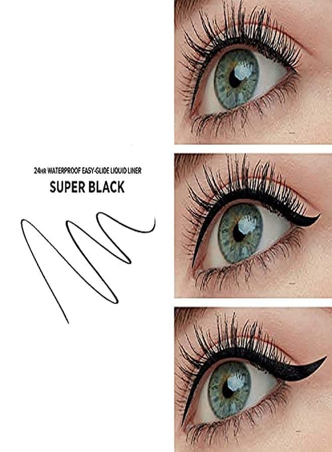 Calitate24 2pcs Liquid Black Eyeliner Pen Extra Shine & Long Lasting Matte Texture Waterproof Stamp Wing Liner for Girls & Women with 1 Bold Black Eye Kajal - Image 2