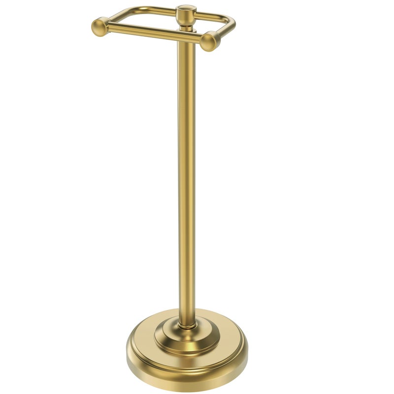 WZRUA Toilet Paper Holder Stand,Free Standing Toilet Paper Holder,Modern Post Pivoting Toilet Paper Stand with Stable Weighted Base,SUS304 Stainless Steel Tissue Roll Holder Stand for Bathroom,Brushed Gold - Image 1