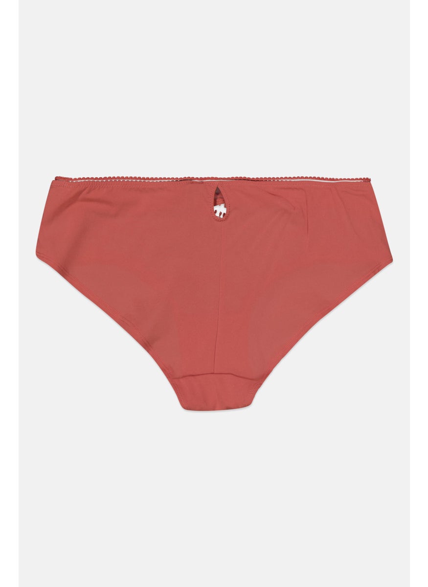 Etam Women Textured Pull On Panty, Pale Red  - Image 2