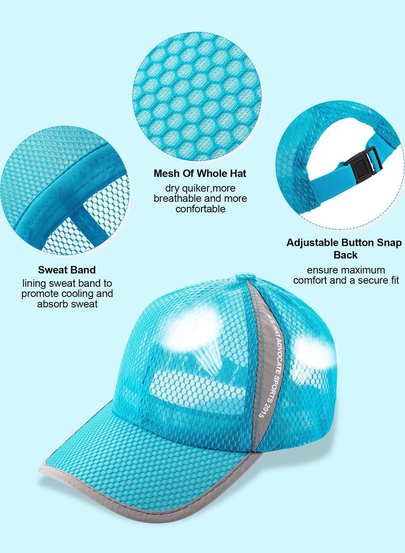 SOLARAE Quick-Dry Breathable Baseball Cap - Adjustable Lightweight Mesh Tennis Hat for Running and Outdoor Sports (Set of 4) - Perfect for Summer Activities - Image 4