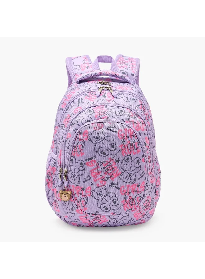 St.Right 18 Inch-Backpack-Bears-4 Cmprt- (Polyester) Purple \ 30X20X45