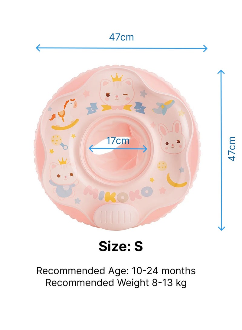 [S SIZE for 8-13kg]Pink Baby Swimming Ring Seat, S/M/L Sizes Available, Safe Bottom Pocket Design, For Babies 10-48 Months (S: 10-24M, M: 18-36M, L: 24-48M)  - Image 3