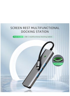 KASTWAVE One Click Screen Projection/One Click Screen Rest MF Docking Station, Great for Kids with Laptops for School, 4K HDMI HUB USB Splitter 5 in 1 100W PD for MacBook/Pad Pro/Laptop/Phones  - Image 2
