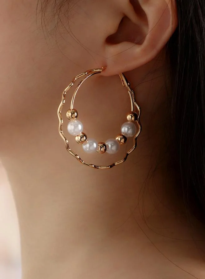 تايك تو Beaded Hoop Earrings