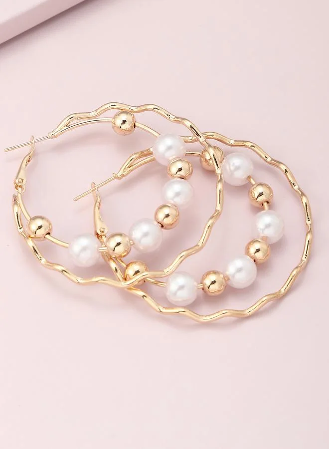 تايك تو Beaded Hoop Earrings