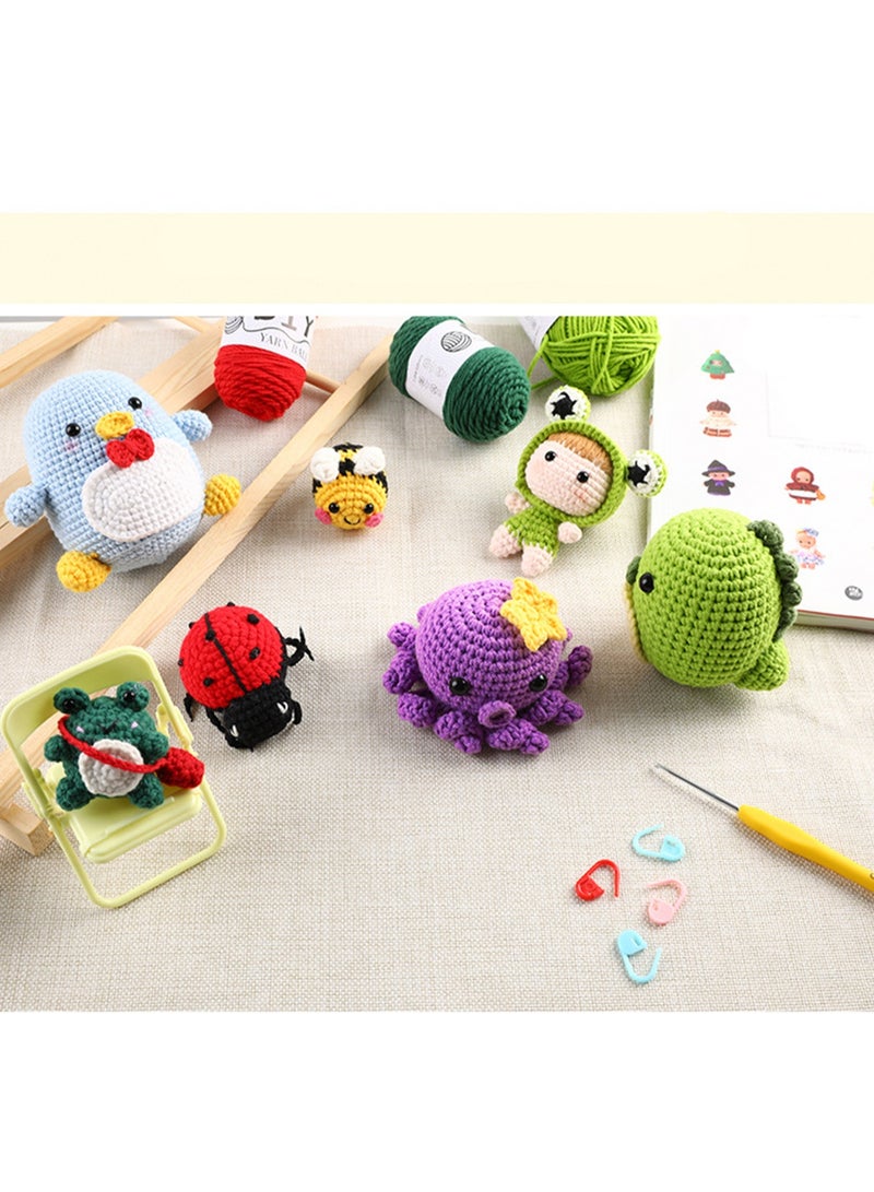 Crochet Knitting Kit for Beginners, Crochet Knitting Kit for Beginners, Cute Animal Knitting Kit for Adults and Kids, DIY Craft Knitting Supplies with Instructions (Dress-up Doll) - Image 3