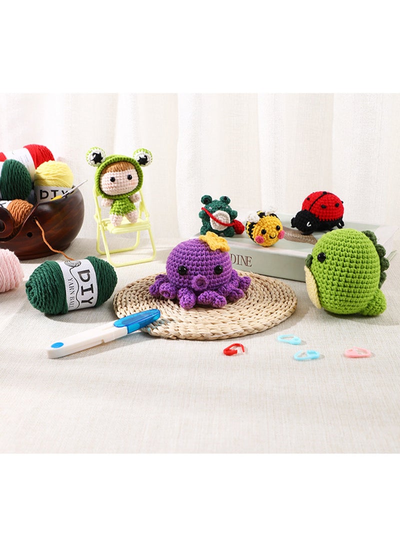 Crochet Knitting Kit for Beginners, Crochet Knitting Kit for Beginners, Cute Animal Knitting Kit for Adults and Kids, DIY Craft Knitting Supplies with Instructions (Dress-up Doll) - Image 5