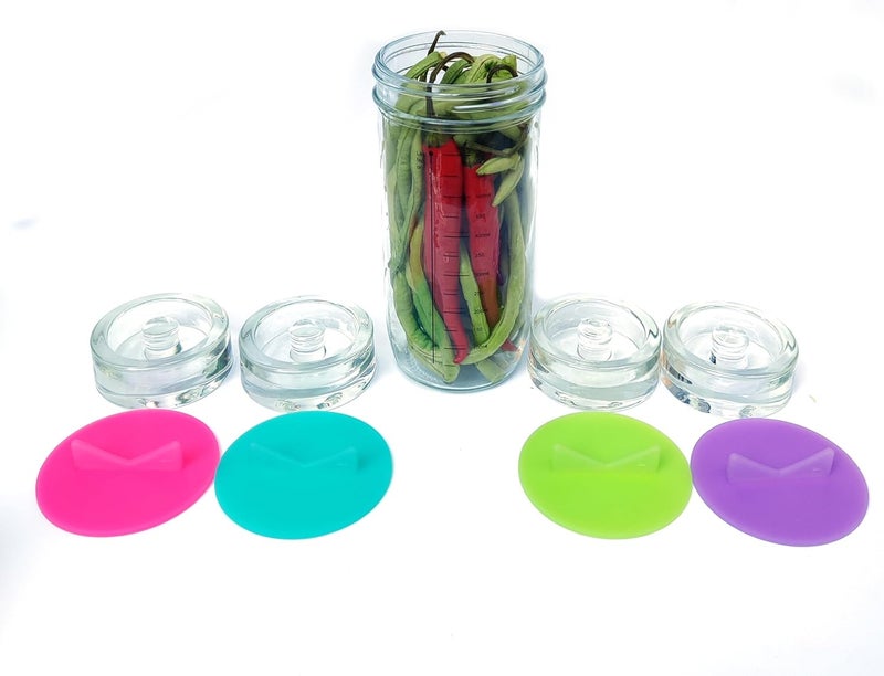 KUNNV 4 Pack Mason Jar Fermentation Lids Silicone Airlock Lids for Wide Mouth Mason Jars (AirLock) - Image 2