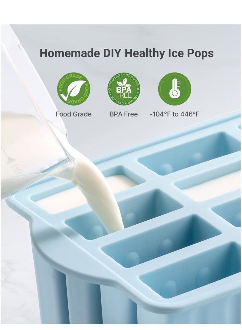 KASTWAVE Popsicles Molds, 12 Pieces Silicone Popsicle Molds Easy-Release BPA-free Popsicle Maker Molds Ice Pop Molds Homemade Popsicle Ice Pop Maker  - Image 2