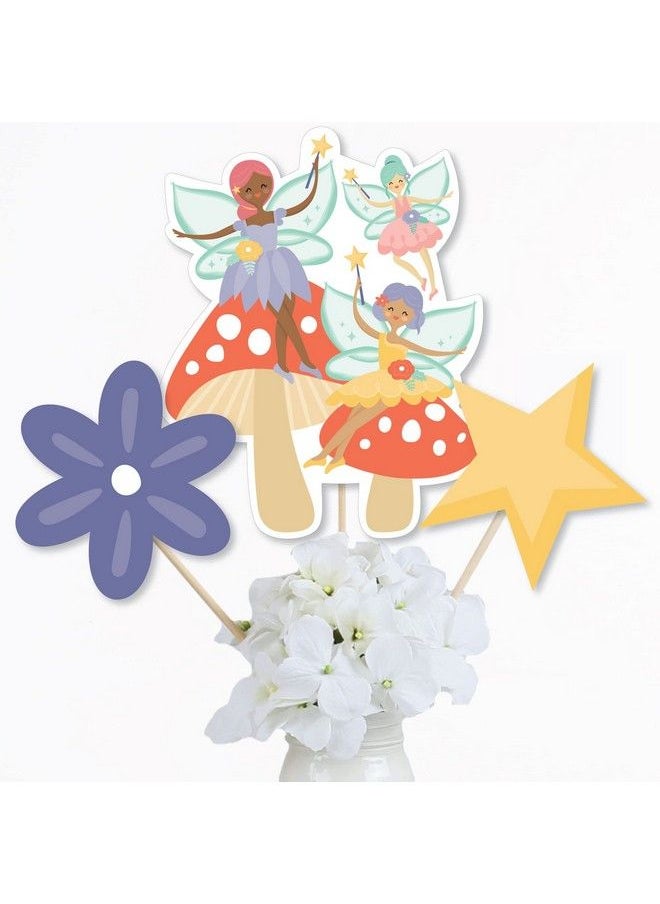 Big Dot of Happiness - Let’S Be Fairies Fairy Garden Birthday Party Centerpiece Sticks Table Toppers Set Of 15 - Image 1