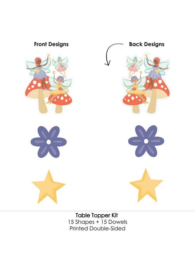 Big Dot of Happiness - Let’S Be Fairies Fairy Garden Birthday Party Centerpiece Sticks Table Toppers Set Of 15 - Image 1
