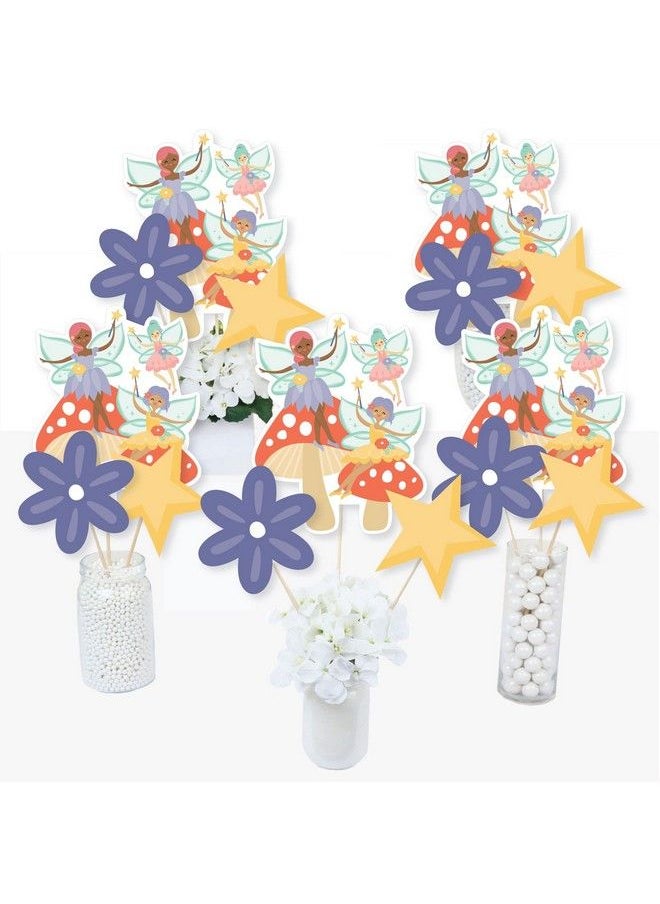 Big Dot of Happiness - Let’S Be Fairies Fairy Garden Birthday Party Centerpiece Sticks Table Toppers Set Of 15 - Image 1