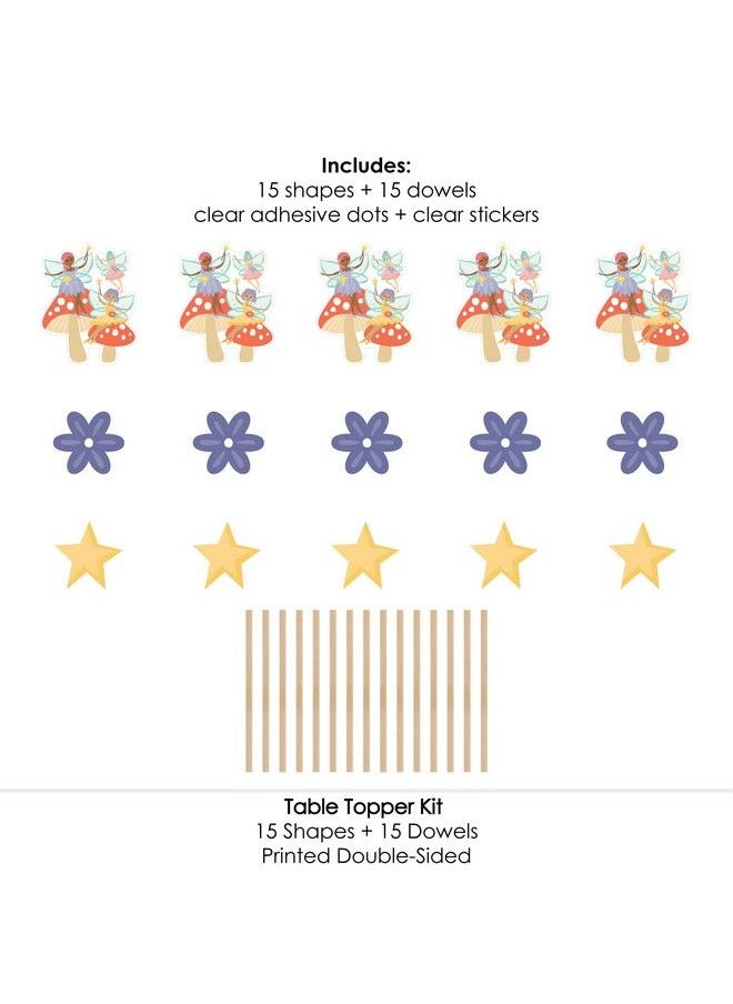 Big Dot of Happiness - Let’S Be Fairies Fairy Garden Birthday Party Centerpiece Sticks Table Toppers Set Of 15 - Image 1