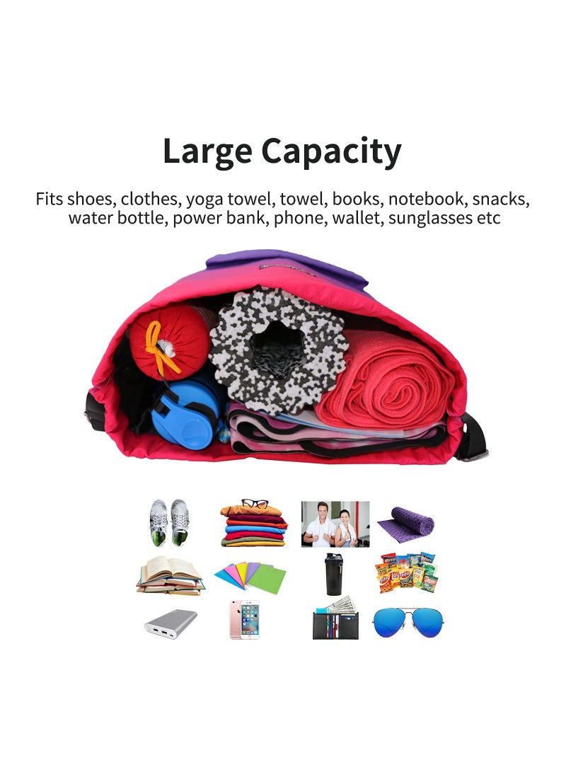 Waterproof Drawstring Bags, Printed Gym Sackpacks Bags Sports Backpacks for Shopping Swimming Yoga for Men Women Girls Students - Image 2