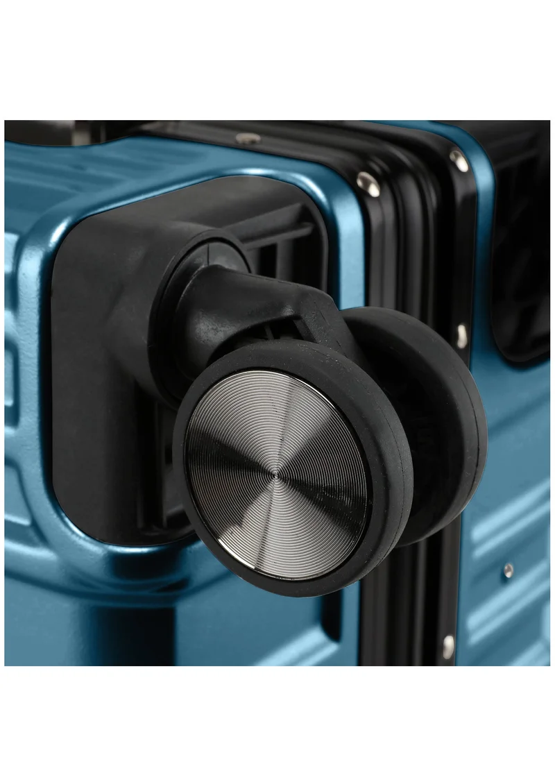 Cabinpro Dark Blue Lightweight Aluminum Frame Fashion Luggage Trolley Polycarbonate Hard Case Carry On Suitcase with 4 Quite 360 Degree Double Spinner Wheels CP001 Dark Blue  | Best Price UAE