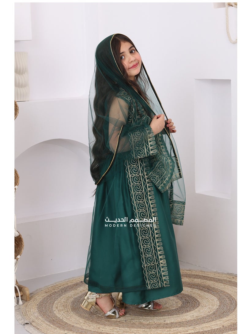 مودرن ديزاين جلابية أطفال مناسبات تألقي بإطلالة طفلتك في يوم التأسيس والمناسبات الخاصة - Image 2