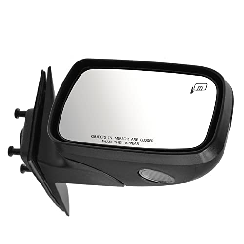 TRQ مرآة جانبية يمينية TRQ مع تسخين بدون ذاكرة مع غطاء أسود للجانب الراكب متوافقة مع فورد تورس 2008-2009 وميركوري سابل FO1321311 - Image 1