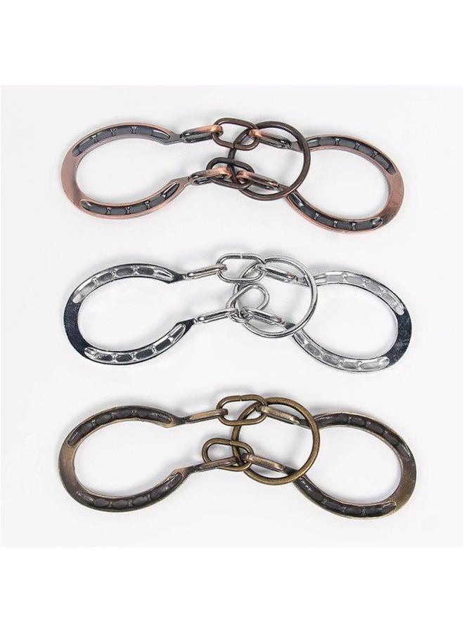 Magic Alloy Horse Hoof Intelligence Unlocking Toy Nine Linked Rings Adult Puzzle Metal Material Educational Function-Color:2  - Image 3