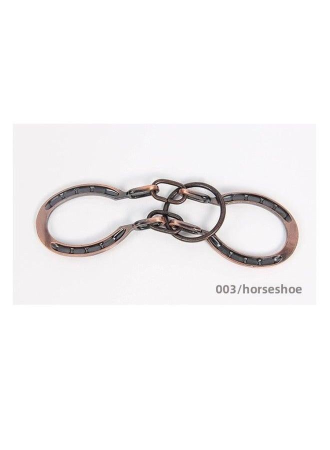 Magic Alloy Horse Hoof Intelligence Unlocking Toy Nine Linked Rings Adult Puzzle Metal Material Educational Function-Color:2  - Image 1