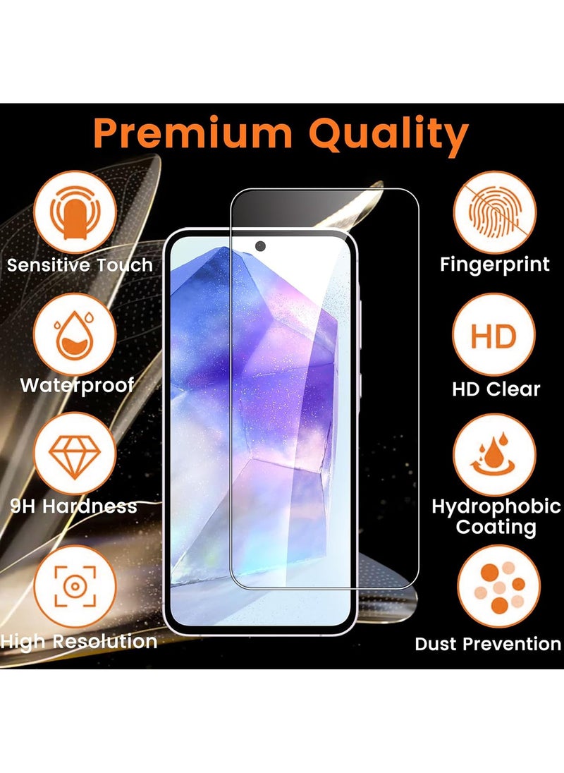واقي شاشة 2 في 1 وواقي كاميرا لهاتف Samsung Galaxy A56 - درع شفاف عالي التغطية الكاملة للحماية من الخدوش والصدمات