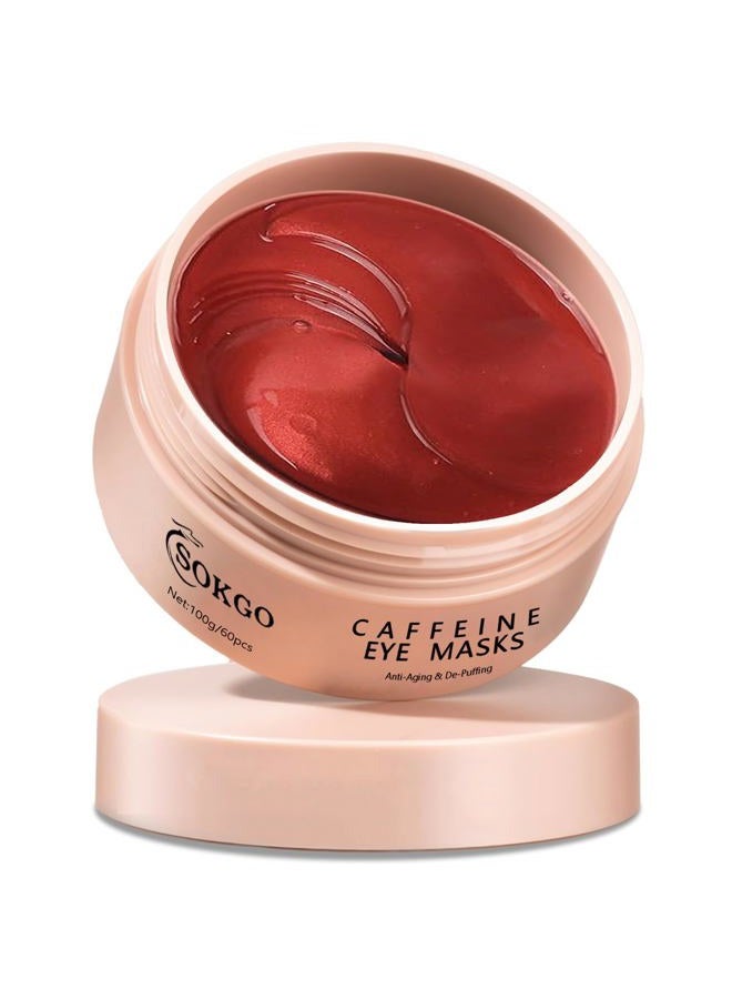Fovcos Professional Caffeine Eye Masks, Under Eye Patches for Puffy Eyes, Eye Masks for Dark Circle, Wrinkles and Fine Lines, Rejuvenating and Refreshing Eye Masks with Caffeine - Image 1