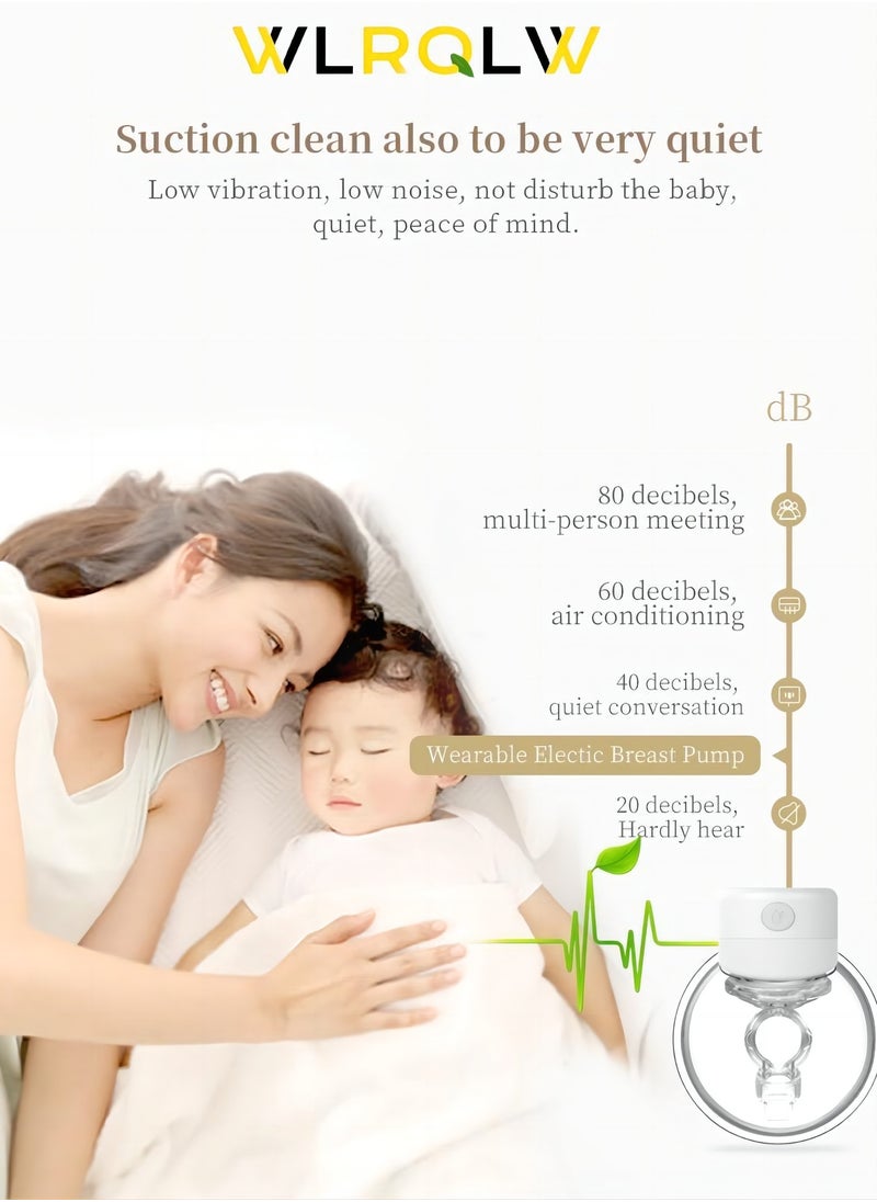 WLRQLW - Hands-Free Wearable Electric Breast Pump With LCD Display, 9 Levels And 2 Rechargeable Modes And Massage Mode - Image 1