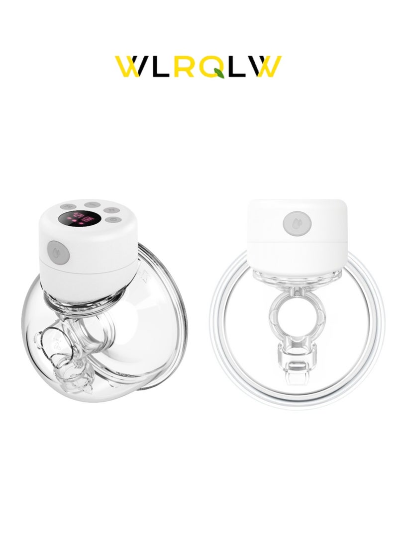WLRQLW - Hands-Free Wearable Electric Breast Pump With LCD Display, 9 Levels And 2 Rechargeable Modes And Massage Mode - Image 1