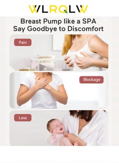 WLRQLW Hands-Free Wearable Electric Breast Pump With LCD Display, 9 Levels And 2 Rechargeable Modes And Massage Mode  - Image 3