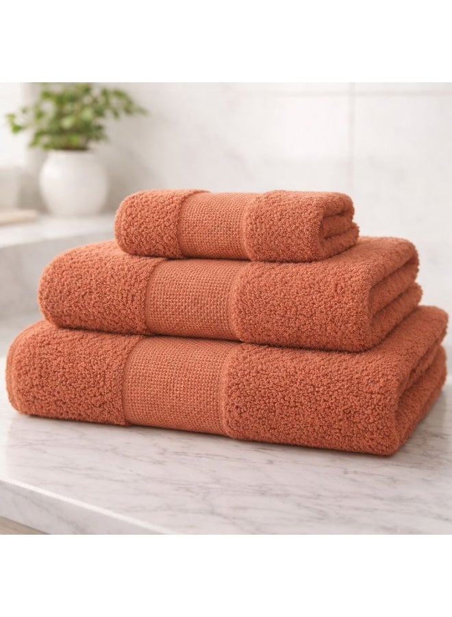 snooze 100% Cotton Luxury Towels set 3 pcs– 700 GSM High loop, Heavyweight & Super Absorbent, Grid break - Image 3