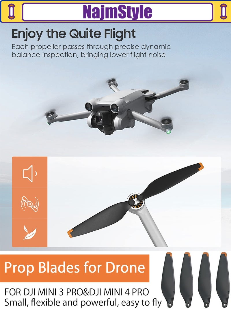نجم ستايل 16 قطعة من المراوح Mini 4 Pro/Mini 3 Pro، لملحقات DJI Mini 4 Pro/Mini 3 Pro شفرات بديلة سريعة التحرير أجنحة دعامات - Image 4