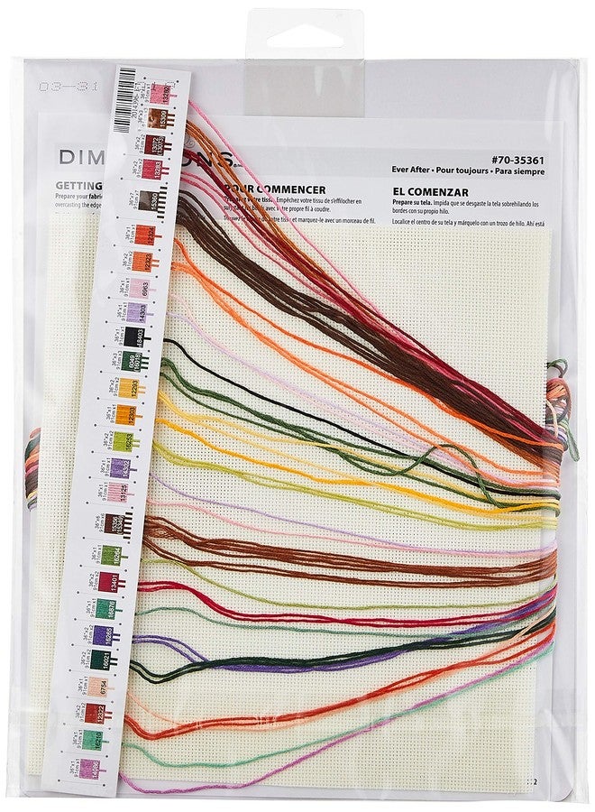 Dimensions 'Ever After' Counted Cross Stitch Kit Personalized Wedding Gift, 18 Count Ivory Aida Cloth, 12'' x 5'' - Image 1