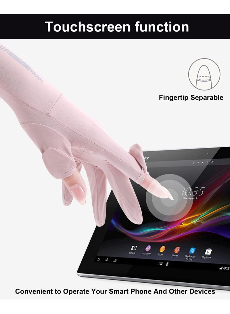 RTYY قفازات نسائية،قفازات من الحرير الجليدي،قفازات قيادة نسائية،قفازات السيارةقفازات حماية من الشمسقفازات القيادةقفازات صيفية للحماية من أشعة الشمس والأشعة فوق البنفسجية، قفازات رياضية خارجية مانعة للانزلاق، قابلة للتهوية، مزودة بشاشة لمس - Image 5