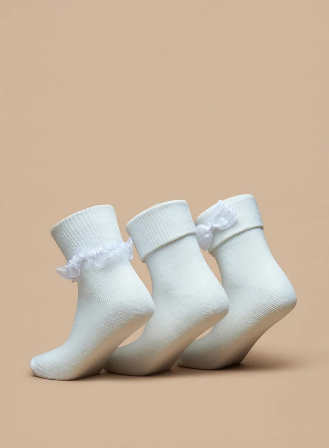 Flora Bella Boys's Bow Detail Socks - Set of 3