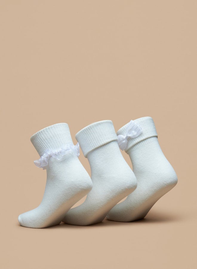 Flora Bella Boys's Bow Detail Socks - Set of 3 - Image 3